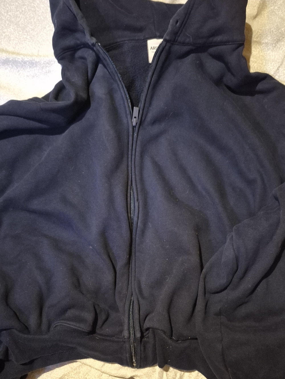 Aritzia Navy Full-Zip Hooded Sweatshirt